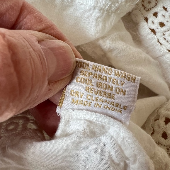 ROSE AND ROSE DRESS XS CROCHET LACE SLEEVELESS COQUETTE PRAIRIE COTTAGECORE - Picture 13 of 13